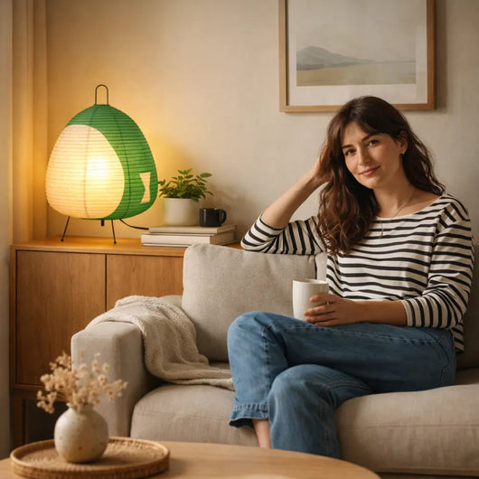 Lampe De Table Japonaise - Papier Tressé | Akolya - Lampe Azeniah