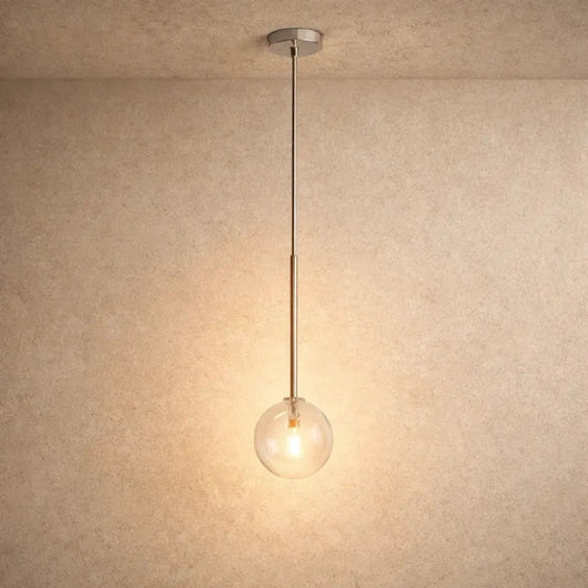 Suspension Boule En Verre - Tige Dorée | Vaelis