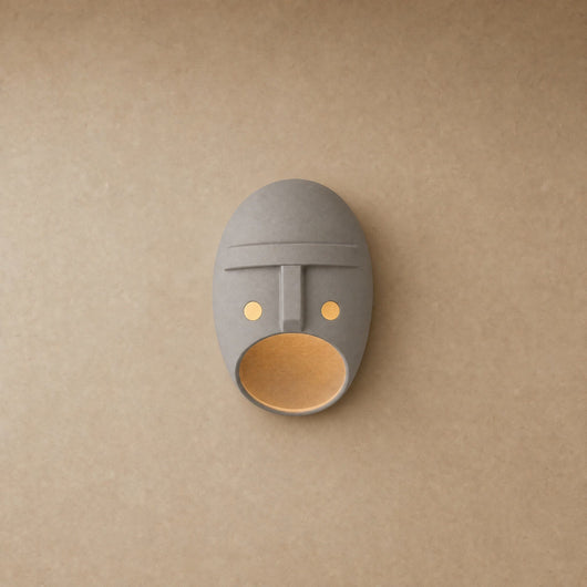 Applique Design Visage Sculpté en Résine Mate, H 22 cm Sarnova - Azeniah