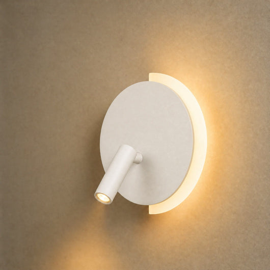 Applique Murale Design Croissant et Spot Pivotant, Ø 19,5 cm Falvina - Azeniah