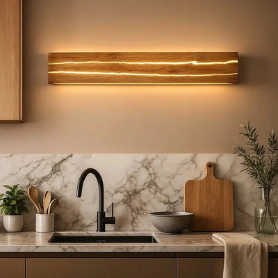 Applique Murale Intérieur en Bois - Écorce Lumineuse | Woodana - vue 2 | Azeniah