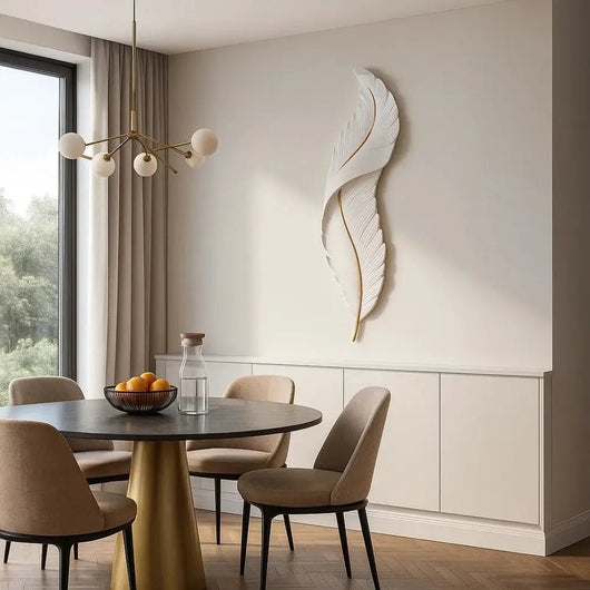 Applique Murale Intérieur - Plume Dorée | Featheria - vue 4 | Azeniah
