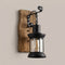 Applique Murale Vintage Bois Fer et Verre Esprit Atelier | Rusténa