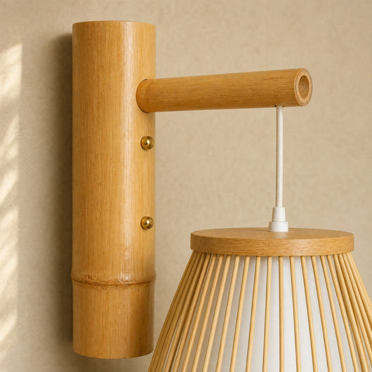 Applique Naturelle Cocon Bambou Tressé Main, Ø 26 cm Isaruko - Azeniah