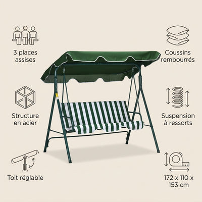 Caractéristiques de la balancelle de jardin Veltisse