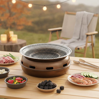 Barbecue Charbon de Table Rond - Gril Coréen Compact | Pyrlen