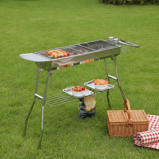 Barbecue Charbon Inox Pliant - Grand Format Portable | Flintor
