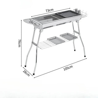 Barbecue Charbon Inox Pliant - Grand Format Portable | Flintor