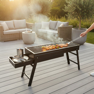 Barbecue Charbon Pliant Valise - Portable Camping Inox | Kindlo