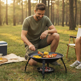 Barbecue Charbon Portable Compact - Sans Fumée sur Pieds | Caloris