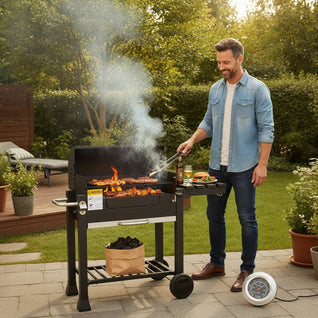Barbecue Charbon sur Chariot 5-10 Personnes - 2 Roues | Embral