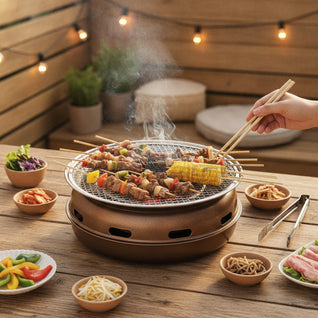Barbecue Coréen Rond Charbon - Gril de Table Portable | Cendris