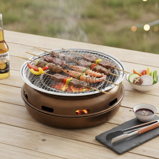 Barbecue Coréen Rond Charbon - Gril de Table Portable | Cendris
