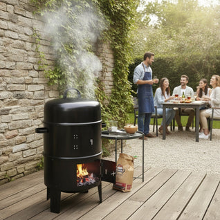 Barbecue Fumoir Charbon 3 en 1 - Fer Ø40 cm Détachable | Scorvel