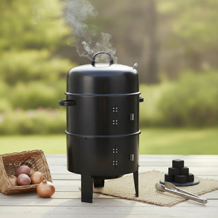 Barbecue Fumoir Charbon 3 en 1 - Fer Ø40 cm Détachable | Scorvel