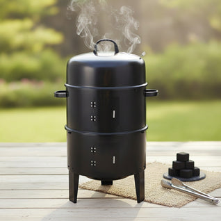 Barbecue Fumoir Charbon 3 en 1 - Fer Ø40 cm Détachable | Scorvel