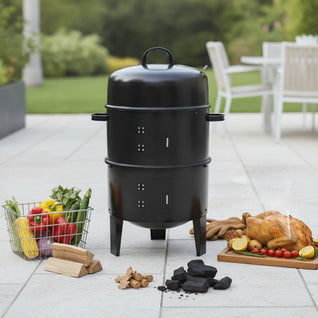 Barbecue Fumoir Charbon 3 en 1 - Fer Ø40 cm Détachable | Scorvel