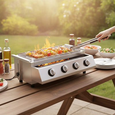 Barbecue Gaz Acier Inoxydable - Table Puissante | Grillini