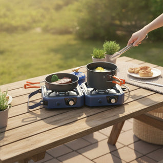 Barbecue Gaz Pliable 2 Brûleurs 2300W - Portable Camping | Vesren