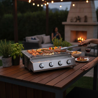Barbecue Gaz Portable 4 Brûleurs Inox - Sans Fumée | Vulcen