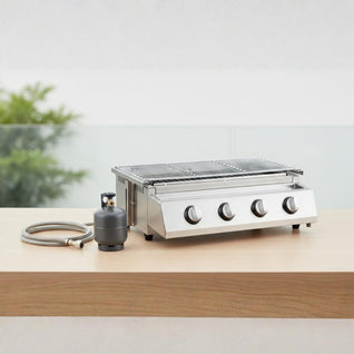 Barbecue Gaz Portable 4 Brûleurs Inox - Sans Fumée | Vulcen
