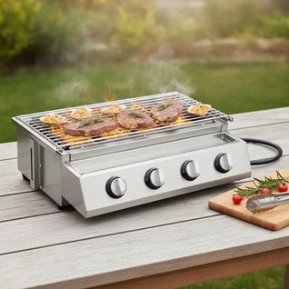 Barbecue Gaz Portable 4 Brûleurs Inox - Sans Fumée | Vulcen