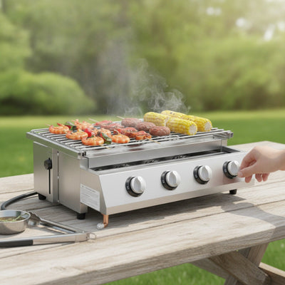Barbecue Gaz 4 Brûleurs - Flamme Vive | Grilléo