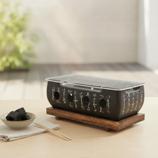 Barbecue Japonais Rectangulaire Charbon - Gril de Table | Ashvel