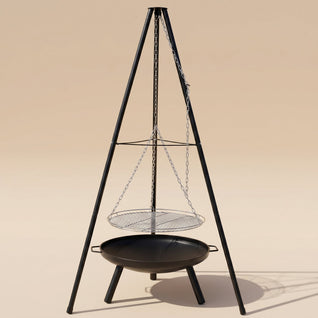Barbecue Trépied Grille Suspendue Réglable Ø52 cm Charbon | Helvor