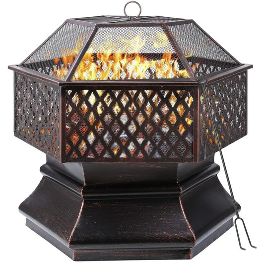 Brasero hexagonal en acier, photo produit Azeniah
