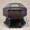 Brasero Hexagonal Acier 66 cm - Pare-Étincelles & Grille BBQ | Vulmar