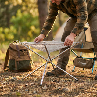 Brasero Portable Inox Grillagé - Montage Rapide Camping | Nomaris