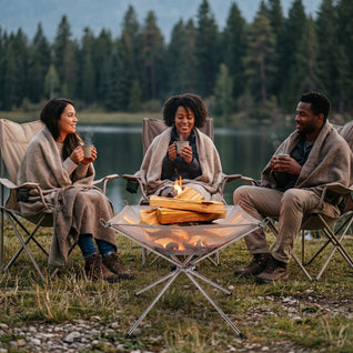 Brasero Portable Inox Grillagé - Montage Rapide Camping | Nomaris