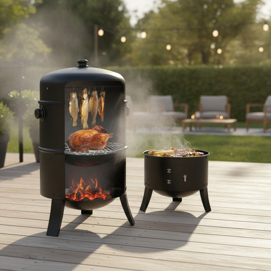 Barbecue Charbon "Fumoir 3 en 1" - Cuisson Polyvalente | GrillMaster