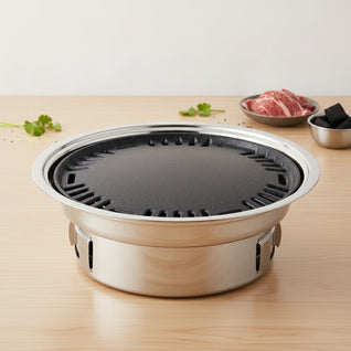 Hibachi Inox Rond Portable - Gril Japonais de Table | Foyen