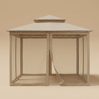 Moustiquaire de Tonnelle 3x3 m 4 Côtés Zippée Anti-Insectes | Brizaly