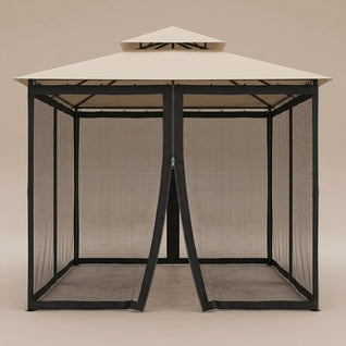 Moustiquaire de Tonnelle 3x3 m 4 Côtés Zippée Anti-Insectes | Brizaly