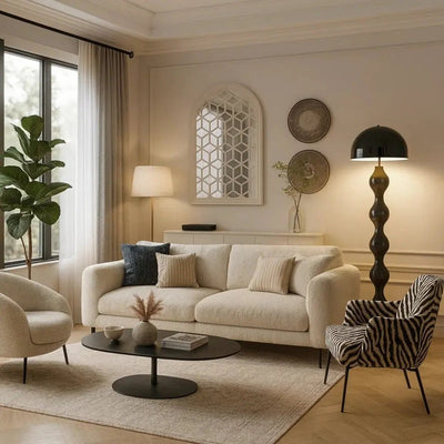 Lampadaire Salon Scandinave - Socle Courbé | Lyseya - vue 6 | Azeniah