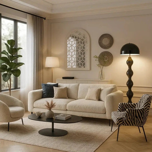 Lampadaire Salon Scandinave - Socle Courbé | Lyseya - vue 6 | Azeniah