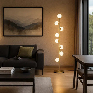 Lampadaire Sur Pied - Courbe Dorée | Orineva