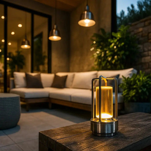 Lampe À Poser Sans Fil - Courbe Métal | Glovisa - vue 8 | Azeniah