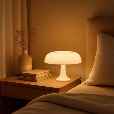 Lampe Champignon De Chevet Blanche - Dôme Lumineux | Silveria | Azeniah
