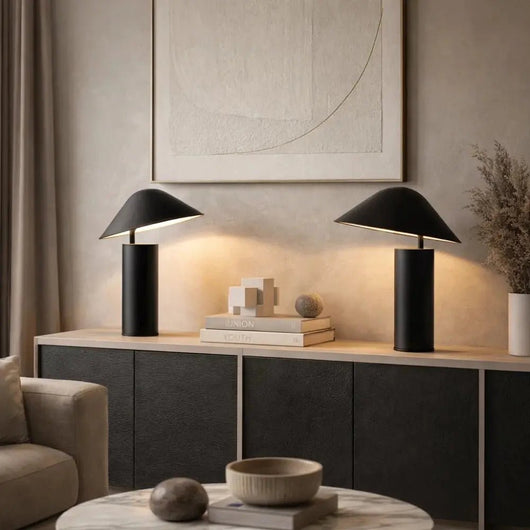 Lampe Champignon de Table - Courbe Veloutée | Ecluna - vue 4 | Azeniah