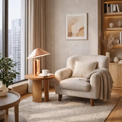 Lampe Champignon de Table - Courbe Veloutée | Ecluna - vue 5 | Azeniah