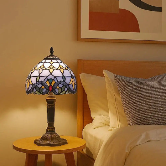 Lampe De Bureau Champignon - Verre Sculpté | Luména - vue 3 | Azeniah