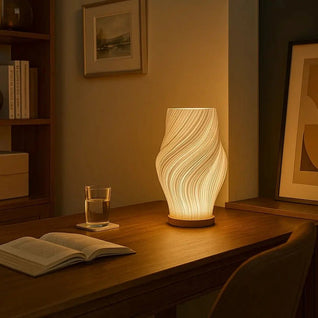 Lampe De Chevet Bois - Vague Sculptée | Ondiva