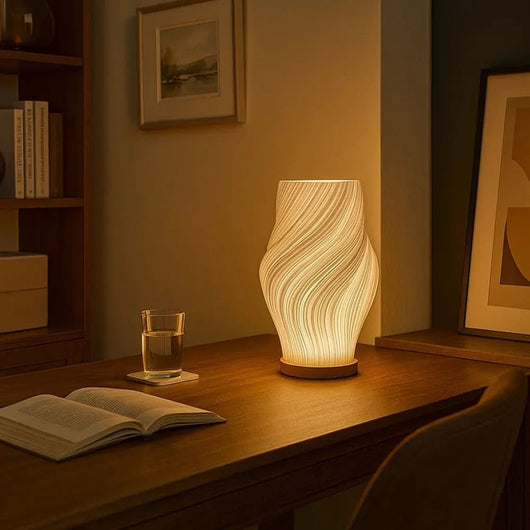 Lampe De Chevet Bois - Vague Sculptée | Ondiva - vue 5 | Azeniah