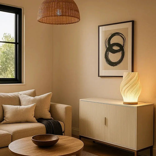 Lampe De Chevet Bois - Vague Sculptée | Ondiva - vue 4 | Azeniah