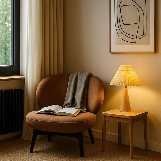 Lampe De Chevet Rétro - Tissu Plissé | Nelorya - vue 6 | Azeniah