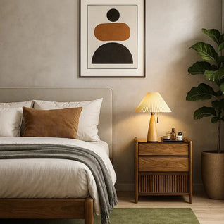 Lampe De Chevet Rétro - Tissu Plissé | Nelorya